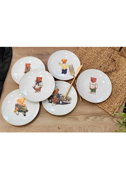 Roy King Bear 6 Lı Pasta Tabak 20 cm