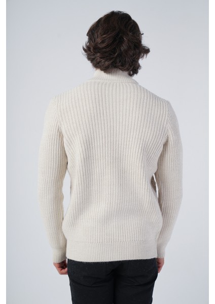 Erkek Bej Saç Yürütme Arka Kol Selanik Dik Yaka Cepli Triko Yün Hırka TRIST-5298 modelleri