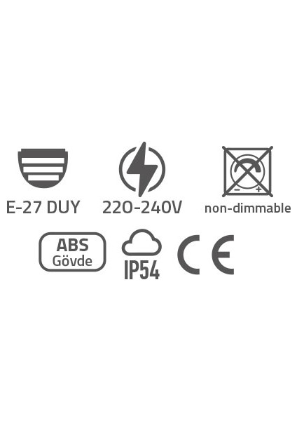 10 Watt Günışığı Ampul Dahil Dekoratif Set Üstü Mantar Aplik, Bahçe Duvar Armatürü, Çim Üzeri Aplik