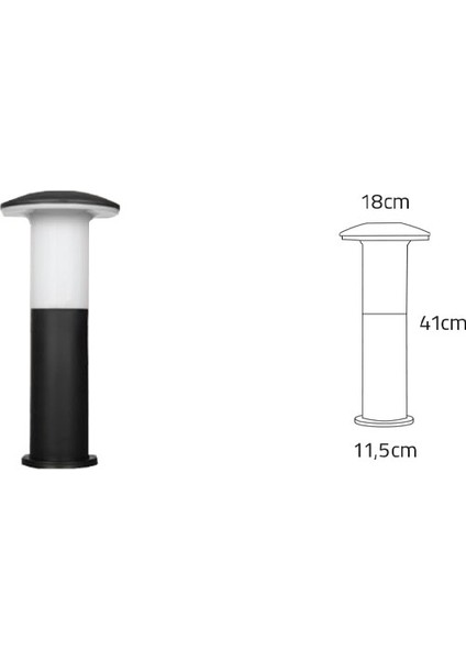 10 Watt Günışığı Ampul Dahil Dekoratif Set Üstü Mantar Aplik, Bahçe Duvar Armatürü, Çim Üzeri Aplik
