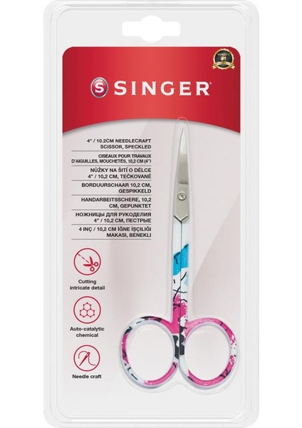 Sınger 250014403 Kıvrık Uçlu Renkli Nakış Makası (4")