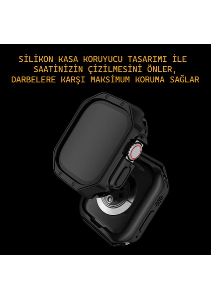 Apple Watch 42 mm Uyumlu 360 Tam Koruma Set Metal Kordon Silikon Kasa Stainless Steel Strap fiyatları