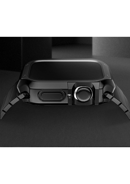 Apple Watch 42 mm Uyumlu 360 Tam Koruma Set Metal Kordon Silikon Kasa Stainless Steel Strap fırsatları