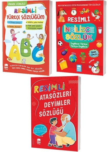 Resimli Türkçe Sözlüğüm - Resimli İngilizce Sözlük - Resimli Atasözleri Deyimler Sözlüğü