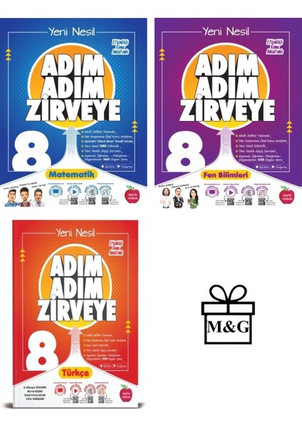 8. Sınıf Adım Adım Matematik Fen Bilimleri ve Türkçe Konu Anlatımlı