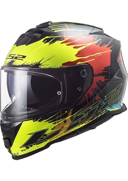 Storm Drop Siyah-Sarı-Kırmızı Kask