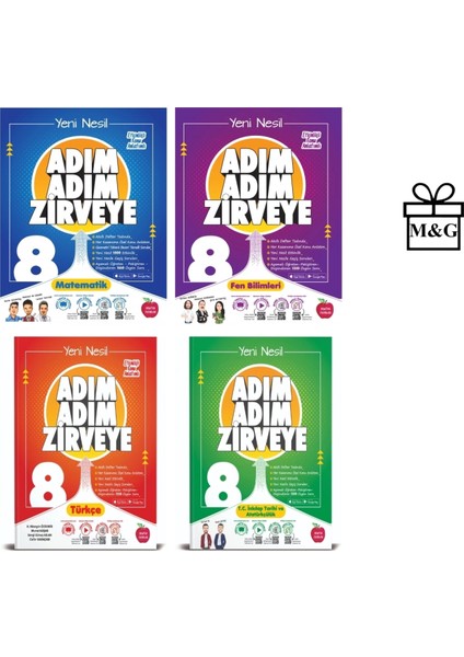 8. Sınıf Adım Adım Matematik Fen Bilimleri Türkçe ve Tc.inkılap Tarihi ve Atatürkçülük Konu Anlatımlı