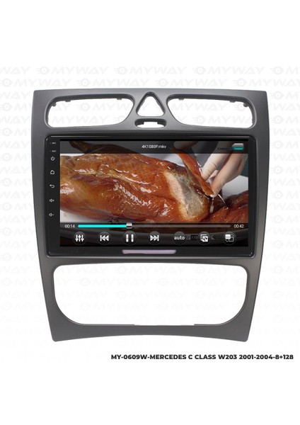 Mercedes W203 Android 12 Multimedya Carplay 4gb RAM+64GB HDD 2001-2004 Navigasyon Ekran