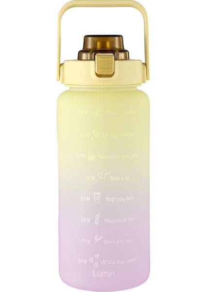 Lumin Su Matarası 2 Litre Motivasyon Matarası Bpa Free Su Şişesi Suluk Water Bottle
