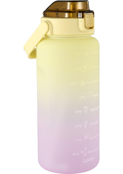 Lumin Su Matarası 2 Litre Motivasyon Matarası Bpa Free Su Şişesi Suluk Water Bottle fırsatları