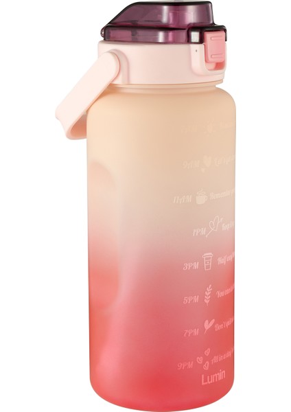 Lumin Su Matarası 2 Litre Motivasyon Matarası Bpa Free Su Şişesi Suluk Water Bottle fırsatları