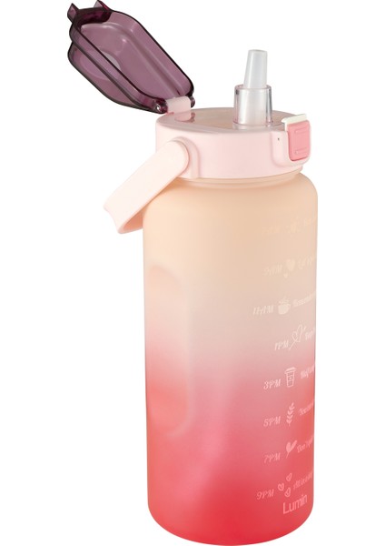 Lumin Su Matarası 2 Litre Motivasyon Matarası Bpa Free Su Şişesi Suluk Water Bottle indirimleri