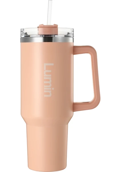 Lumin Quencher Tumbler 0,89 Litre Vakum Yalıtımlı Termos Bardak Kapaklı ve Pipetli Soft Pink