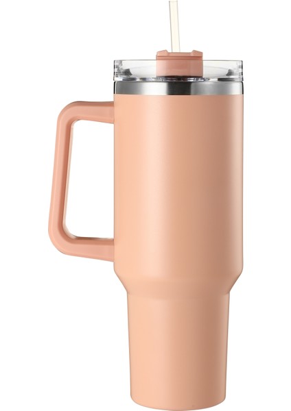 Lumin Quencher Tumbler 0,89 Litre Vakum Yalıtımlı Termos Bardak Kapaklı ve Pipetli Soft Pink