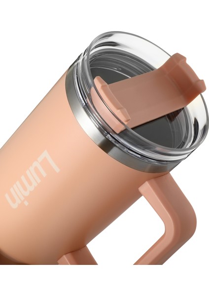 Lumin Quencher Tumbler 0,89 Litre Vakum Yalıtımlı Termos Bardak Kapaklı ve Pipetli Soft Pink