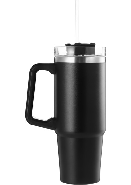 Lumin Quencher Tumbler 1,18 Litre Vakum Yalıtımlı Termos Bardak Kapaklı ve Pipetli Black Edition