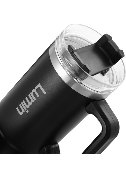 Lumin Quencher Tumbler 1,18 Litre Vakum Yalıtımlı Termos Bardak Kapaklı ve Pipetli Black Edition