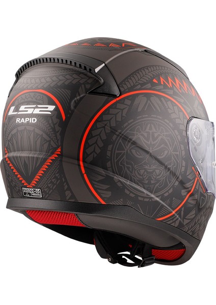 Rapıd Takaroa Mat Siyah-Kırmızı Motosiklet Kask M Beden