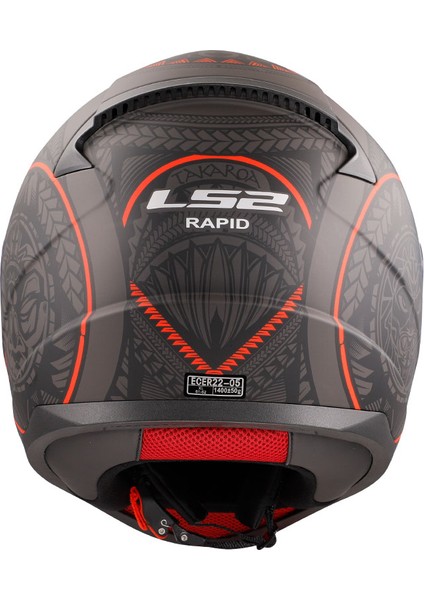 Rapıd Takaroa Mat Siyah-Kırmızı Motosiklet Kask M Beden