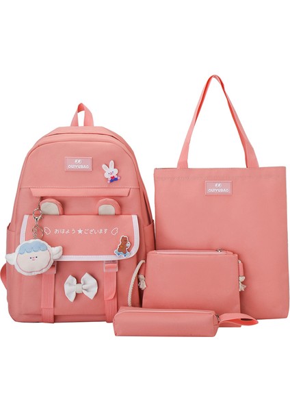 Yeni Okul Çantası Sevimli Erkek ve Kadın Sırt Çantası Karikatür Tavşan Kulakları Oxford Kumaş Nefes Alabilen Okul Sırt Çantası (Yurt Dışından)