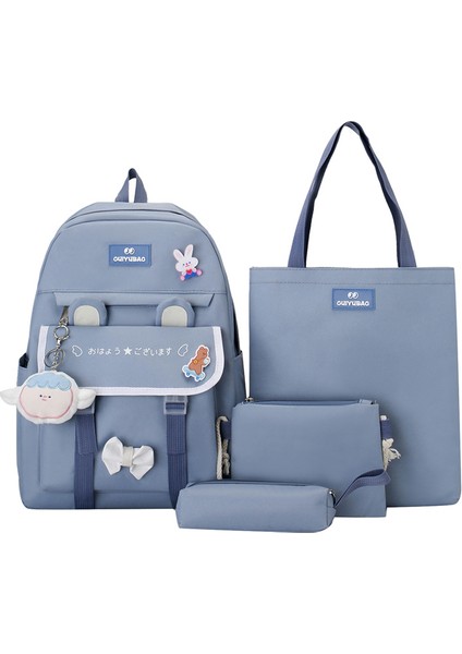 Yeni Okul Çantası Sevimli Erkek ve Kadın Sırt Çantası Karikatür Tavşan Kulakları Oxford Kumaş Nefes Alabilen Okul Sırt Çantası (Yurt Dışından)