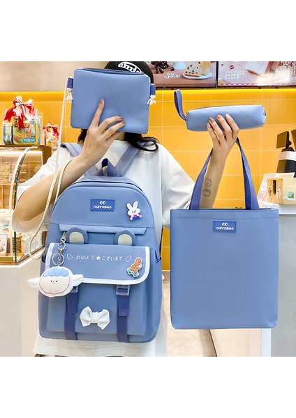 Yeni Okul Çantası Sevimli Erkek ve Kadın Sırt Çantası Karikatür Tavşan Kulakları Oxford Kumaş Nefes Alabilen Okul Sırt Çantası (Yurt Dışından) fiyatları