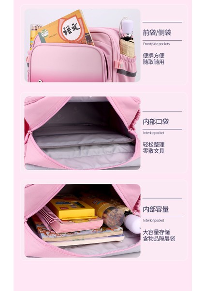 Moda Degrade Renk Çocuk Yatay Versiyonu Okul Çantası Ilkokul Öğrencileri 2-5 Sınıf Erkek ve Kız Büyük Kapasiteli Yükü Azaltan Sırt Çantası (Yurt Dışından) modelleri