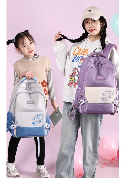 Ilkokul Okul Çantası Kadın Büyük Kapasiteli Çok Bölmeli Güçlü Ortaokul Sırt Çantası Hafif Seyahat Büyük Sırt Çantası (Yurt Dışından) modelleri