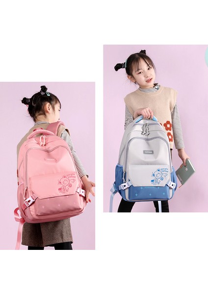 Ilkokul Okul Çantası Kadın Büyük Kapasiteli Çok Bölmeli Güçlü Ortaokul Sırt Çantası Hafif Seyahat Büyük Sırt Çantası (Yurt Dışından) fırsatları