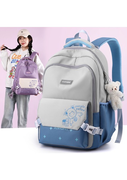 Ilkokul Okul Çantası Kadın Büyük Kapasiteli Çok Bölmeli Güçlü Ortaokul Sırt Çantası Hafif Seyahat Büyük Sırt Çantası (Yurt Dışından) indirimleri