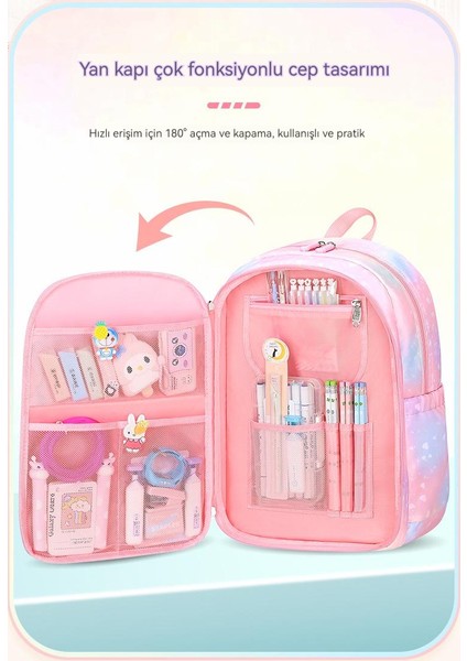 Buzdolabı Tarzı Degrade Ilkokul Öğrencilerinin Okul Çantasının Yeni Gökkuşağı Versiyonu, 1-3. Sınıflar Için Yükü Azaltan Kadın Omurga Koruma Sırt Çantası (Yurt Dışından) fiyatları