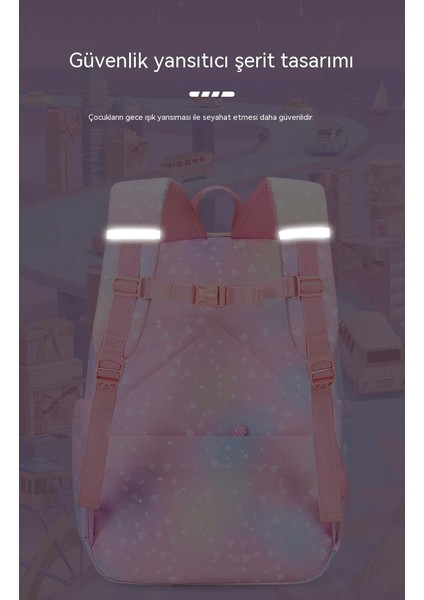 Buzdolabı Tarzı Degrade Ilkokul Öğrencilerinin Okul Çantasının Yeni Gökkuşağı Versiyonu, 1-3. Sınıflar Için Yükü Azaltan Kadın Omurga Koruma Sırt Çantası (Yurt Dışından) modelleri