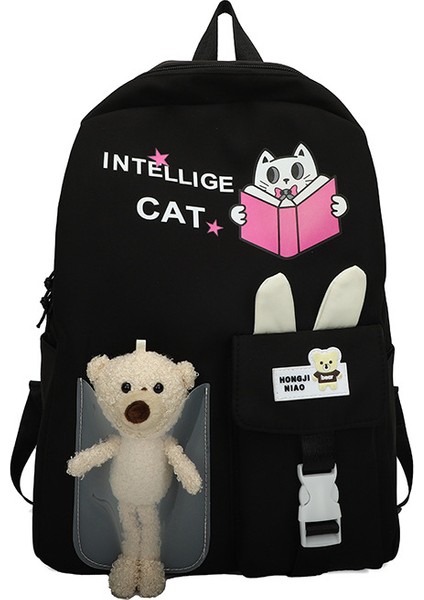 Okul Çantası Yeni Sevimli Kampüs Sırt Çantası Üniversite Öğrencileri Karikatür Ayı Büyük Kapasiteli Eğlence Sırt Çantası (Yurt Dışından)