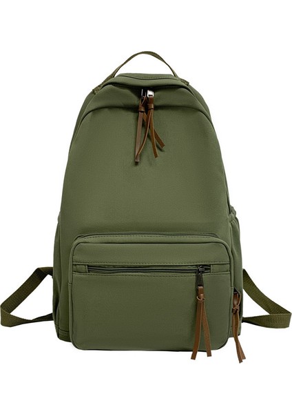 2023 Yeni Öğrenci Okul Çantası Açık Işık Düz Renk Taze Sırt Çantası Erkekler ve Kadınlar Basit Rahat Sırt Çantası (Yurt Dışından)