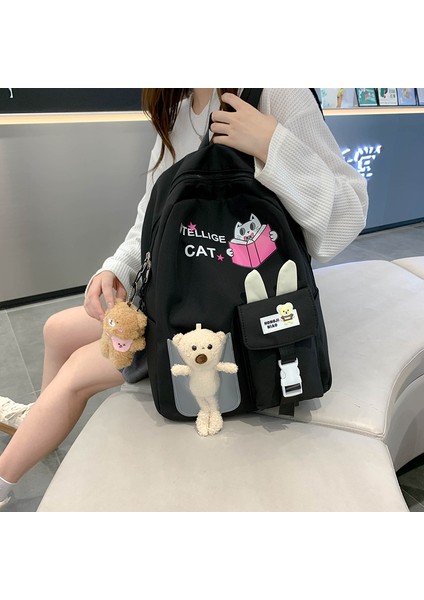 Okul Çantası Yeni Sevimli Kampüs Sırt Çantası Üniversite Öğrencileri Karikatür Ayı Büyük Kapasiteli Eğlence Sırt Çantası (Yurt Dışından) modelleri