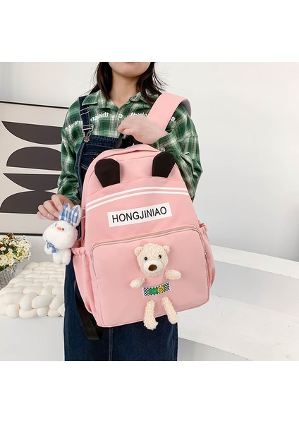 Yeni Büyük Kapasiteli Karikatür Ayı Sırt Çantası Kadın Moda Açık Seyahat Okul Çantası Sırt Çantası (Yurt Dışından) modelleri
