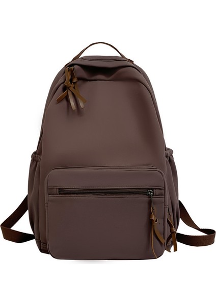 2023 Yeni Öğrenci Okul Çantası Açık Işık Düz Renk Taze Sırt Çantası Erkekler ve Kadınlar Basit Rahat Sırt Çantası (Yurt Dışından)