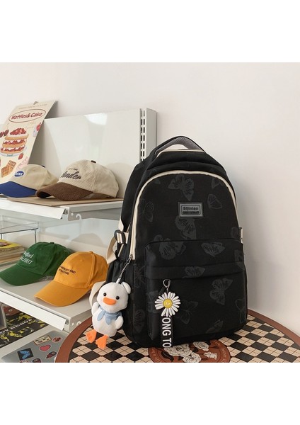 2023 Yeni Öğrenci Sırt Çantası Kadın Sevimli Karikatür Kız Ortaokul Okul Çantası Erkek Rahat Basit Sırt Çantası (Yurt Dışından) modelleri