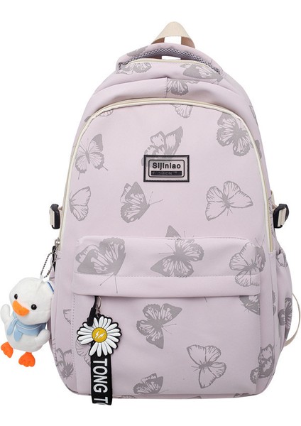 2023 Yeni Öğrenci Sırt Çantası Kadın Sevimli Karikatür Kız Ortaokul Okul Çantası Erkek Rahat Basit Sırt Çantası (Yurt Dışından)