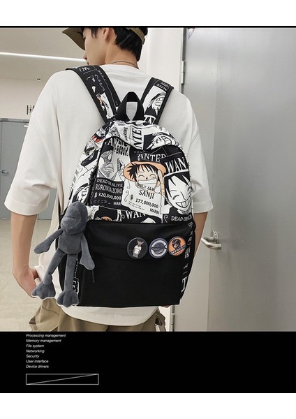 Öğrenci Okul Çantası Rahat Ortaokul Moda Havalı Erkek Anime Sırt Çantası Büyük Kapasiteli Sırt Çantası (Yurt Dışından) fiyatları