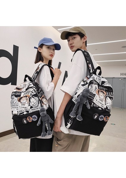 Öğrenci Okul Çantası Rahat Ortaokul Moda Havalı Erkek Anime Sırt Çantası Büyük Kapasiteli Sırt Çantası (Yurt Dışından) indirimleri