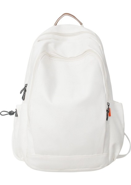 Büyük Kapasiteli Okul Çantası Kız Öğrenci Tüm Maç Düz Renkli Bilgisayar Sırt Çantası Erkek Retro Rahat Keten Sırt Çantası (Yurt Dışından)