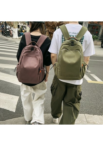 Büyük Kapasiteli Okul Çantası Kız Öğrenci Tüm Maç Düz Renkli Bilgisayar Sırt Çantası Erkek Retro Rahat Keten Sırt Çantası (Yurt Dışından) modelleri