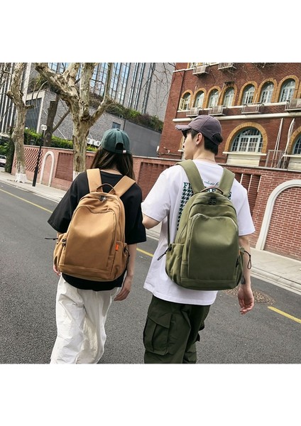 Büyük Kapasiteli Okul Çantası Kız Öğrenci Tüm Maç Düz Renkli Bilgisayar Sırt Çantası Erkek Retro Rahat Keten Sırt Çantası (Yurt Dışından) fırsatları