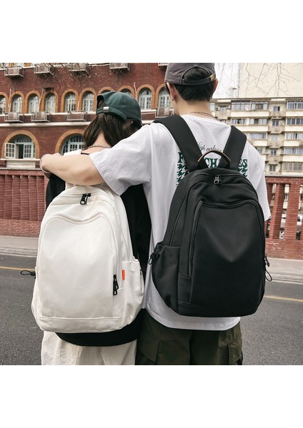 Büyük Kapasiteli Okul Çantası Kız Öğrenci Tüm Maç Düz Renkli Bilgisayar Sırt Çantası Erkek Retro Rahat Keten Sırt Çantası (Yurt Dışından) indirimleri