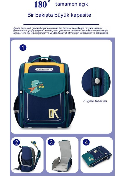Ilkokul Öğrencilerinin Okul Çantası Erkek ve Kız 1-6. Sınıflar Için Çocuk Sırt Çantası Yeni Yük Azaltıcı Sırt Koruma Karikatür Tam Açık Sırt Çantası (Yurt Dışından) indirimleri