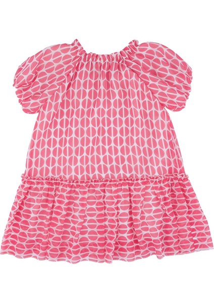 Kız Çocuk Yuvarlak Yakalı Şifon Elbise modelleri