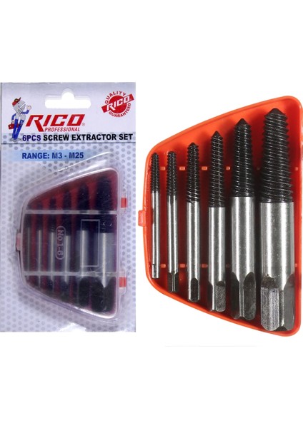 005-RC3216 Ters Kılavuz Kırılmış Vida Civata Sökme Seti M3-M