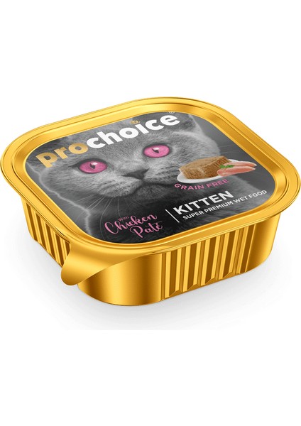 Prochoice Kitten Pate Tavuklu Alu Tray Yavru Kedi Konservesi 100 gr x 12 Adet