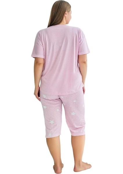 Viskon Büyük Beden Bayan Kapri Takım Battal Boy modelleri